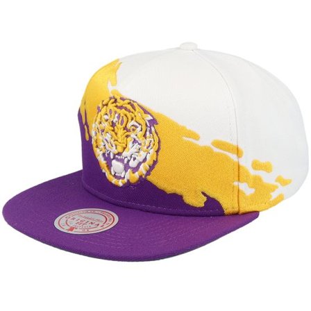 Mitchell & Ness - College Lila snapback Keps - Louisiana State Tigers Paintbrush White/Purple Snapback @ Hatstore