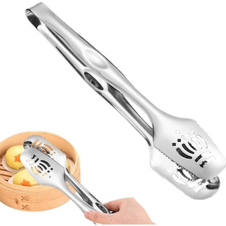 ING Serveringstang i rustfrit stål 30 cm Velegnet til pasta, salat, brød og grill, Professionel køkkentang til buffet, restaurant og hjemmebrug