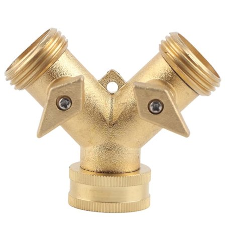 Kestävä 2-suuntainen messinkinen puutarhaletkun jakaja - NPT 3/4 ulostulo helpottaa käyttöä