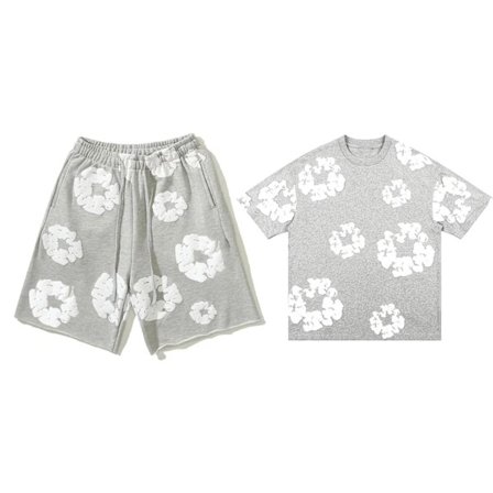 Denim Tears Sommarset för Män Kortärmad Grå Grå Grå Grå M