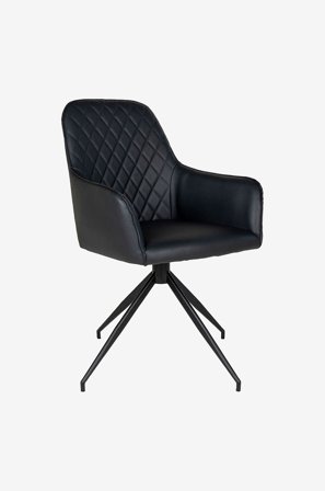 House Nordic - Spisebordsstol med drejefunktion Harbo - Sort - Stole med armlæn - Fra Homeroom