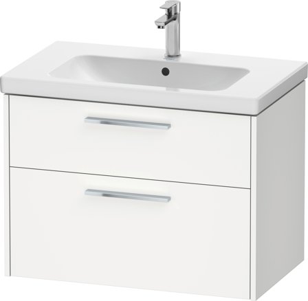 Duravit D-Code Tvättställsskåp 2 lådor Mattvit, krom, Badrum