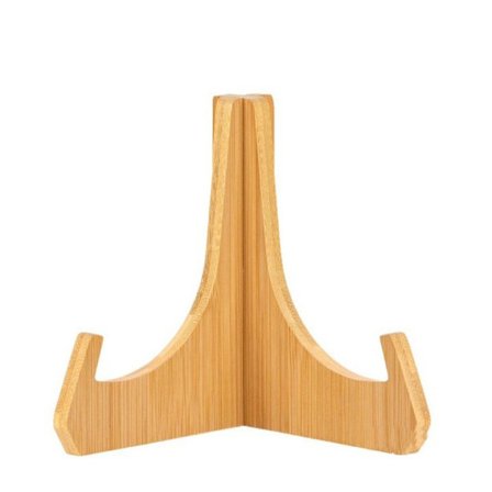 Dekorative tallerkenholdere, 15 cm tallerkenstativ, bambus fotorammeholder, bordstaffelier, dekorativ holder kompatibel med fat, tallerken, bok, foto,