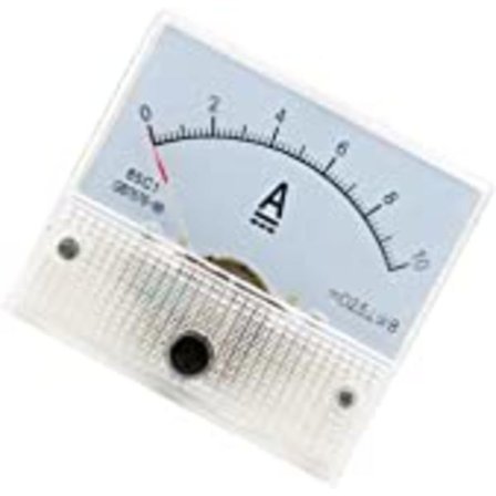 Analog DC 10A Strømpanelmåler Amperemeter for kretstest AMPERE Tester Gauge Hvit Husholdningsamperemeter