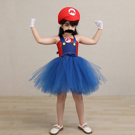 Mario-mekko lapsille Prinsessa-asu Halloween-syntymäpäiväjuhliin