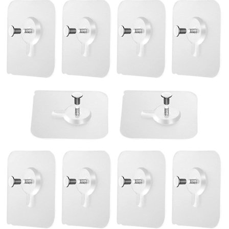 10 Stykker - Klæbende Hængenagler Uden Boring - Klæbende Ramme Clip Krog