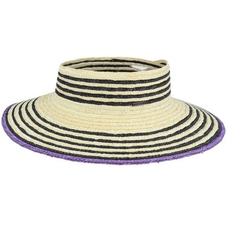 Brixton - Beige straw Hatt - Joanna Light Tan/Black Visor Straw Hat @ Hatstore
