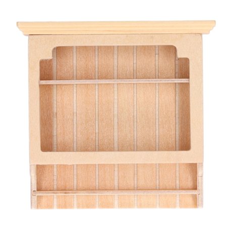 Dukkehus Skab Miniature Model Fint Håndværk Komposit Træ Vitrineskab Burlywood