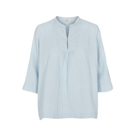 Basic Apparel Poppy Short Tunique Bluse Blå, Dame