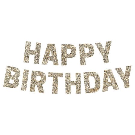 Personlig Tilpassbar Gull Happy Birthday Girlander for Luksuriøse Temafester, Minnebyggende Dekor med Slitesterkt Festbanner, Flott Bakgrunn for 