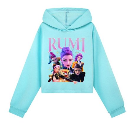 Flickor K-POP Demon Hunters Hoodie - Lila HUNTRX Tröja blå