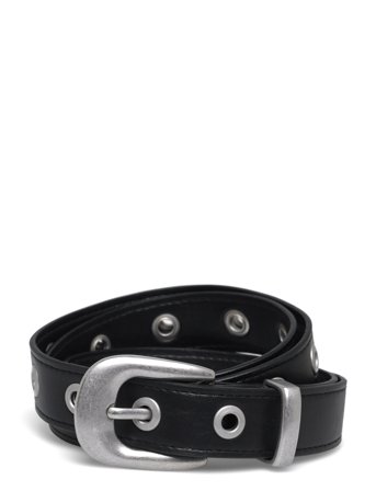 Weekday Metal Eyelet Faux Leather Belt - Black - XS/S