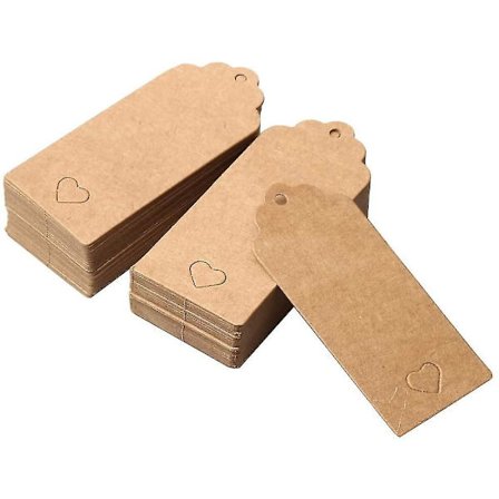 100 st Gift Taggar för DIY Prislappar eller Bröllop (Ko-hudsfärg)