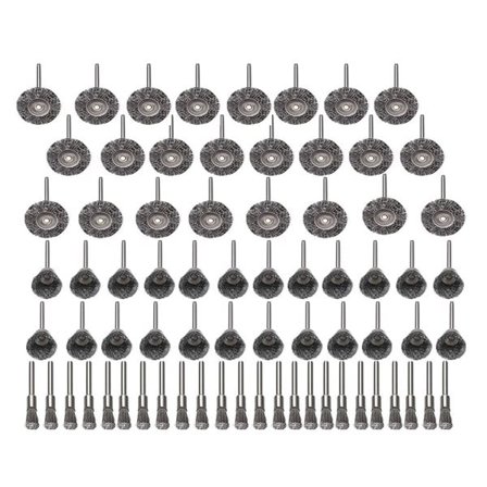 Slipebørster i rustfritt stål 72 stk. med 3 mm skaft