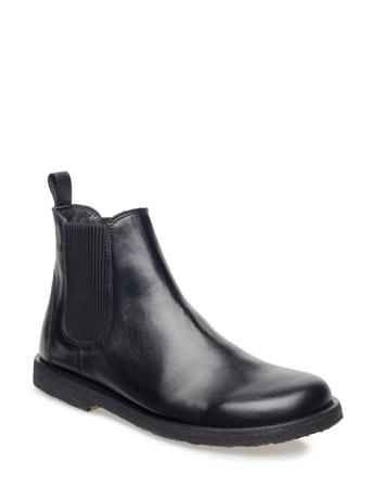 Booties - Flat - With Elastic Shoes Chelsea Boots Sort ANGULUS