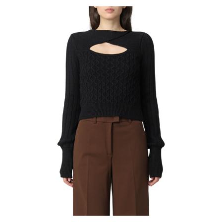 Pinko Round-neck Strik Sort, Dame Striktrøjer