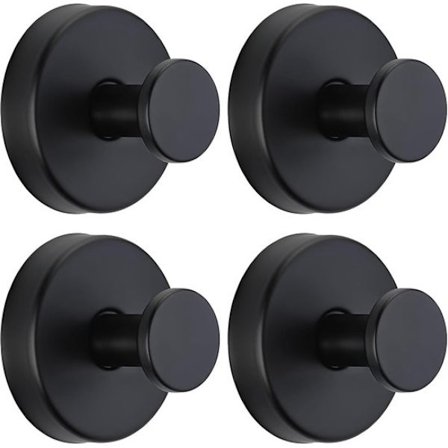 Sugekoppkroker - 4-pakning - Håndklekroker - for vinduer, glass, bad, kjøkken - Svart