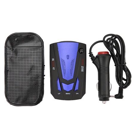 Bilradardetektor 360 graders skydd Hastighetslarm 16-bands elektronisk hunddetektor Hastighetsmätare Blå