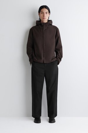 COS Men's Camicia In Cotone Con Cappuccio in Marrone