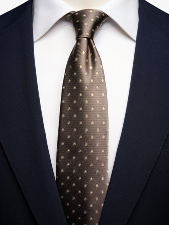 John Henric Men's Taupe Krawattenschal Geometrisch Size 7,5