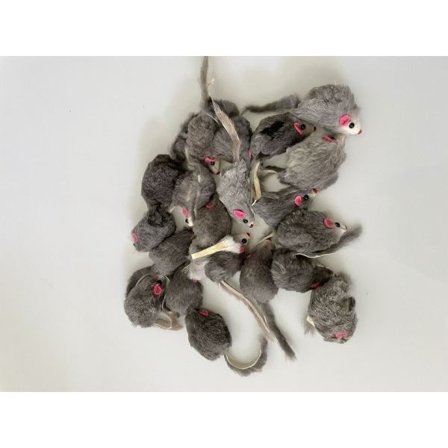 15 stk kæledyr killing legetøj ægte kanin pels mus med lyd til kattelegetøj