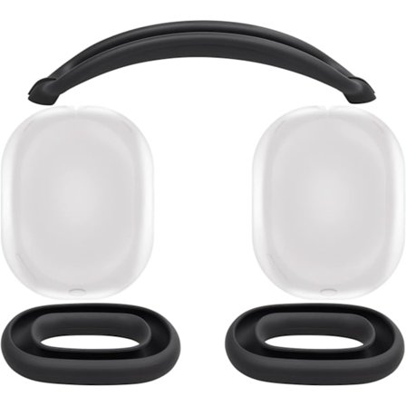 AirPods Max -suojainsetti, päänauhapehmuste + TPU-kotelosuoja + silikonikorvakorvakuoret, hikoilunkestävä lisävaruste, helppo pestä, naarmuuntumaton