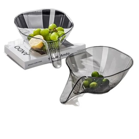 2 stk. Vaskekurve - Grøntsager og frugt, dræn kogt pasta, multifunktionel vaskekurv til vask