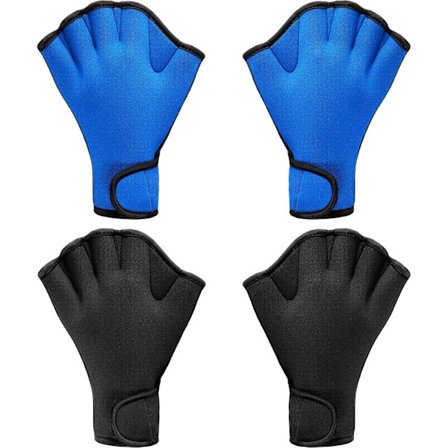 2 par simhandskar för simträning i vatten, neoprenhandskar med simhud, vattenmotståndsträningshandskar, storlek M