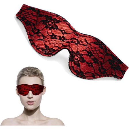 Elskers Blindfold Rød Blomstret Blonder Myk Øyemaske Blindfold Sexy for Meditasjon Sove Par Spill