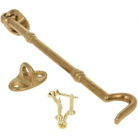 6" Kabinekroge Øje Lås Dørport Drejelig Vindue Messingkrog med Monteringsskruer