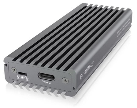 ICY BOX External enclosure for M.2 NVMe SSD, USB 3.1 Type-C, Grey