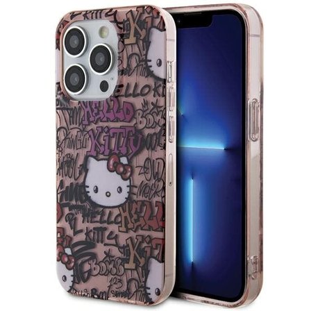 Hello Kitty IML Tags Graffiti-etui til iPhone 15 Pro Max - pink