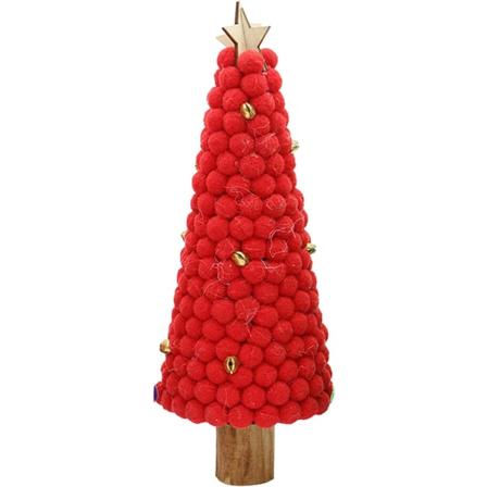 26cm konstgjord miniatyrjulgran med träbotten - Fin