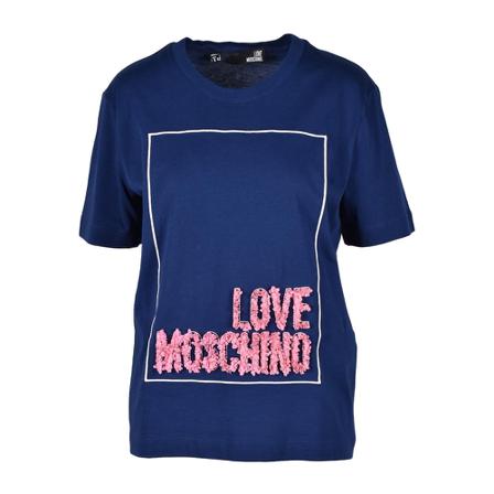 Love Moschino T-Shirts Blå, Dame