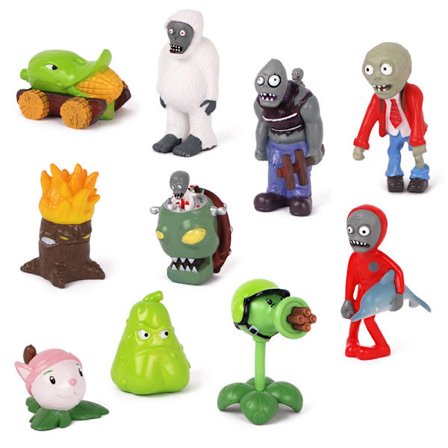 10 st/parti Plants Zombies Peashooter Anime Figur Leksak Samlarobjekt Modell Staty Leksaker PVC Figurer Skrivbordsdekorationer Fans Samlarobjekt 