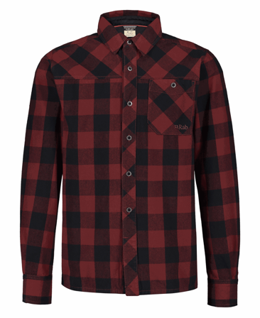Rab Boundary Oxblood Red Check