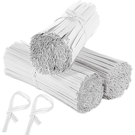 2000 st 10 cm Vita Pappers Twist Ties, Böjbara Brödpåseband, Kraftpappersband För Växt Blomemballage Trädgårdsskötsel Kabelorganisation