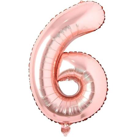 40 tommers bokstav Rose Gold alfabet tall ballong folie Mylar fest bryllup jenterfest bursdag brude dusj eksamen jubileum (rose gull 6)