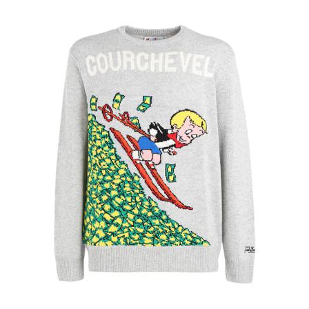 Saint Barth, Round-neck Knitwear Grijs, Heren, Maat:S
