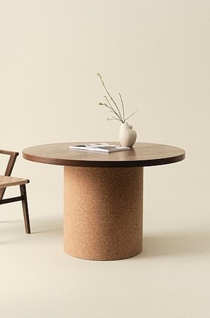 Jotex - Matbord ø 120 Cm MDF Valnöt/Kork TOMAR - Köp Matbord hos Jotex