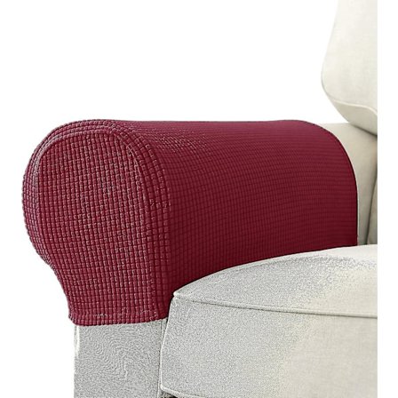 Jacquard stretch soffa fåtölj armstödsöverdrag set, halkfritt möbelskydd armstödsöverdrag för soffa vilstol