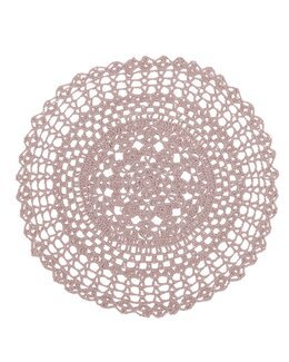 Dækkeserviet Britta hæklet ensfarvet Rosa