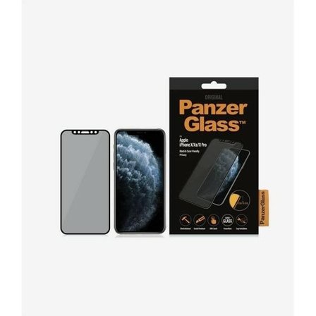 PanzerGlass E2E Super+ herdet glass for personvern for iPhone X / XS / 11 Pro - med svart ramme