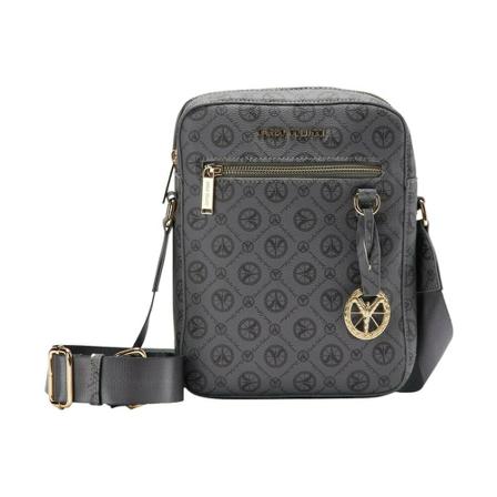 Carlo Colucci A shoulder Tas with logo print Costantino , Grijs , Dames , Maat: ONE Size Schoudertassen