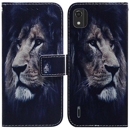 Kompatibel med Nokia C2 2nd Edition Farvet Tegning Læder Telefon Cover