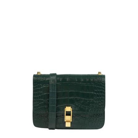 Saint Laurent Vintage, Pre-owned Carré Bag Groen, Dames, Maat:ONE Size,stof