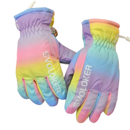 Skihandsker til børn, vandtætte, skridsikre, plys, varme snowboardhandsker til børn, piger og drenge i alderen 2-8 år