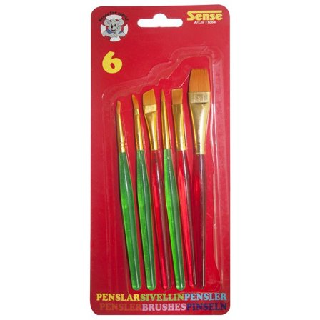SENSE Penslar 6/fp - Lyreco - Skola och förskola - Målarfärg och tillbehör - Penslar