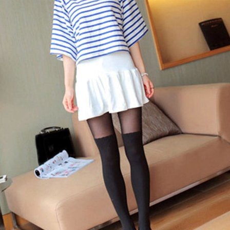 Damstrumpor Sammet Över Knäna Klyfta Strumpbyxor Strumpa Tights