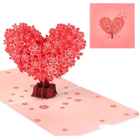 3D pop-up Valentinsdagskort, Kærlighedstræ jubilæumskort, kærlig